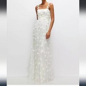 NWT Dessy Collection Aria Style 3156 Trellis 3D Sequin Embroidery Size 14 Dress